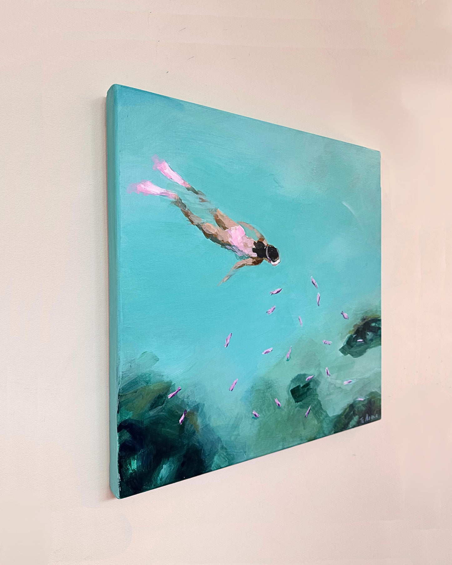 Snorkelling with pink fish