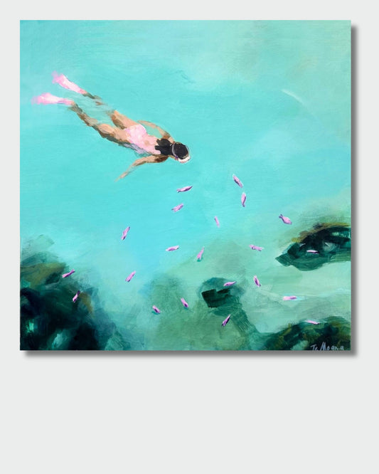 Snorkelling with pink fish