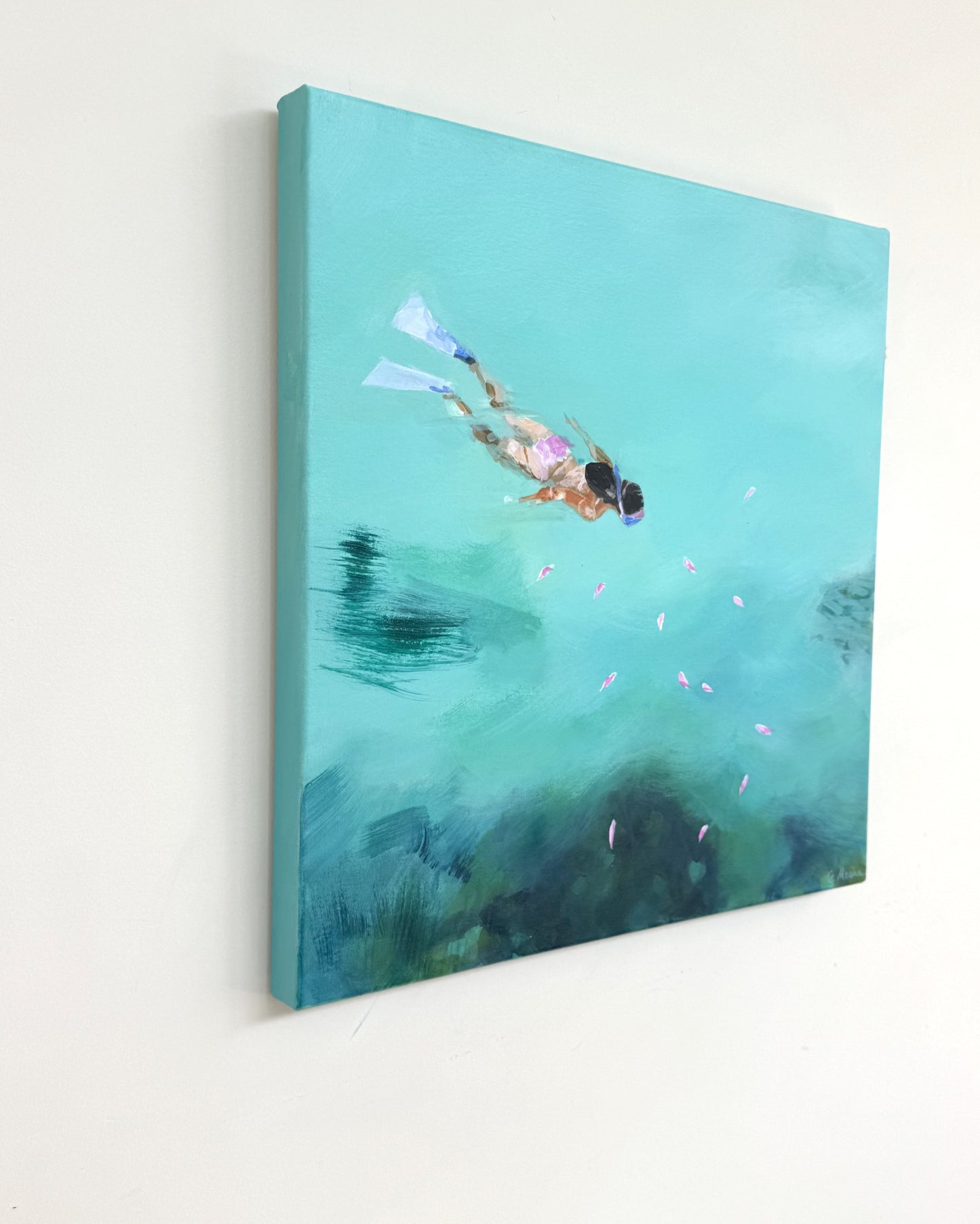 Snorkelling with pink fish