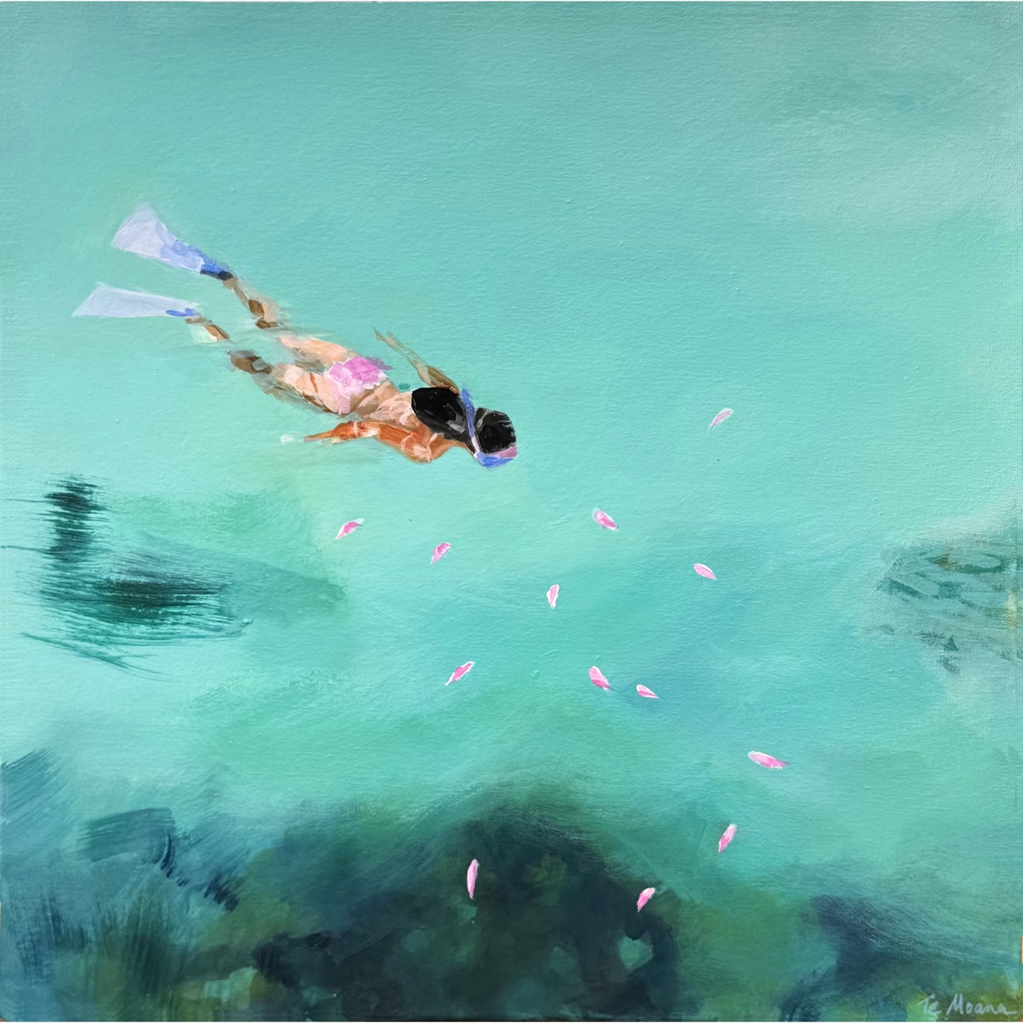 Snorkelling with pink fish