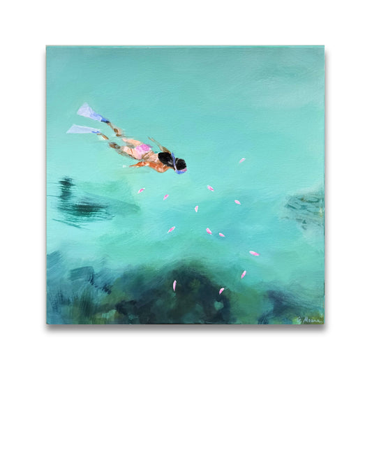 Snorkelling with pink fish