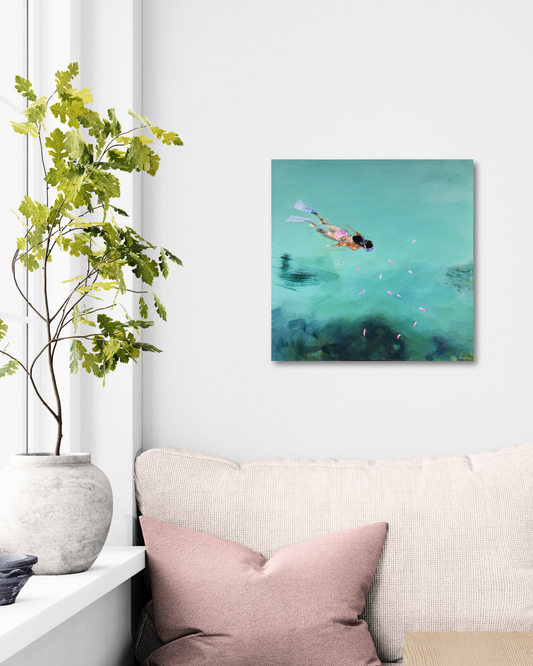 Snorkelling with pink fish